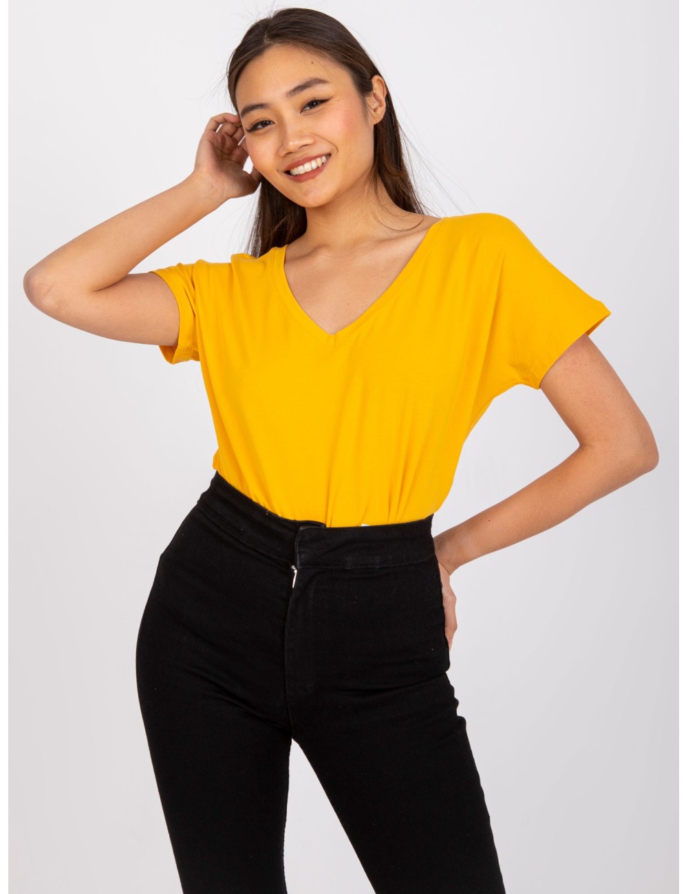 Bawełniany t-shirt V-neck
