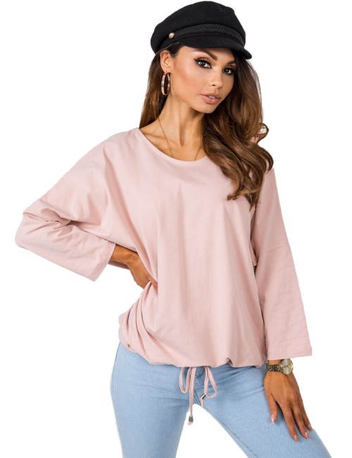 Brudnoróżowa bawełniana bluzka oversize