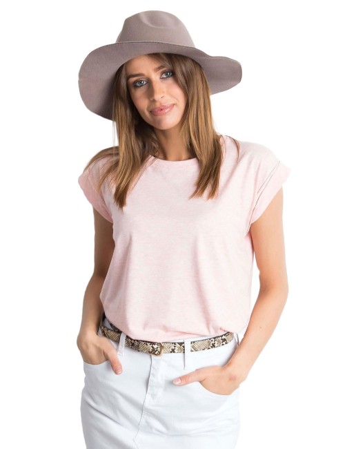 Melanżowy t-shirt damski różowy