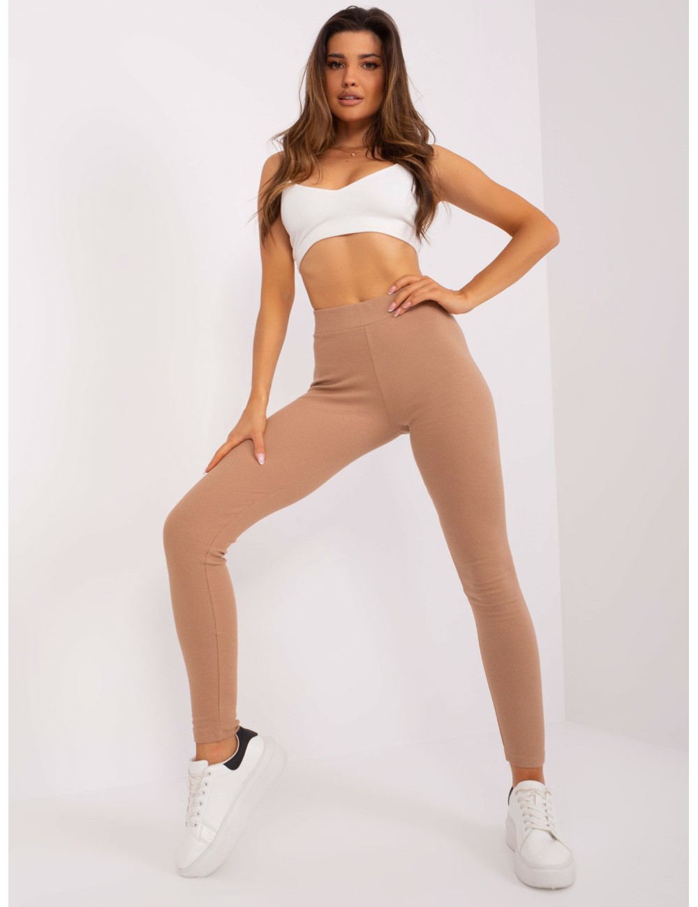 Legginsy basic w prążek