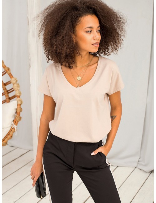 Bawełniany t-shirt V-neck