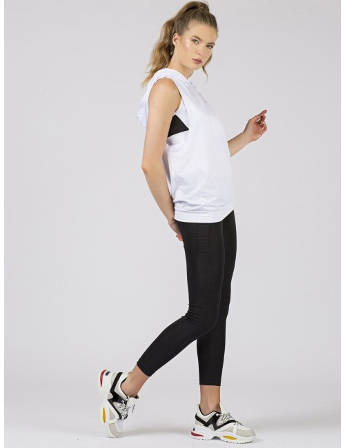 TOMMY LIFE Biała bluza z kapturem