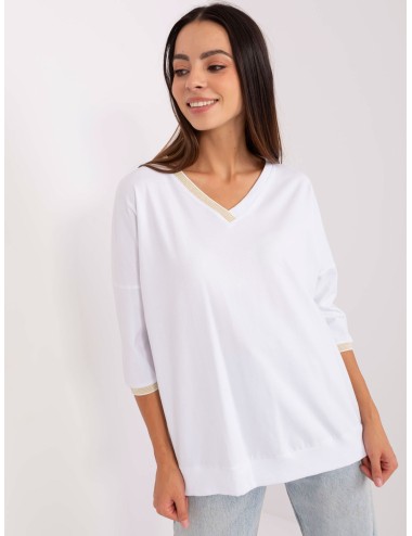 Bluzka oversize z dekoltem V RUE PARIS