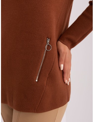 Damski sweter plus size z zamkami