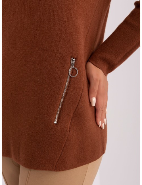 Damski sweter plus size z zamkami