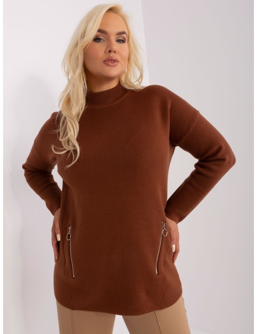 Damski sweter plus size z zamkami