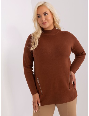 Damski sweter plus size z zamkami
