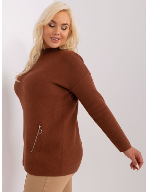 Damski sweter plus size z zamkami