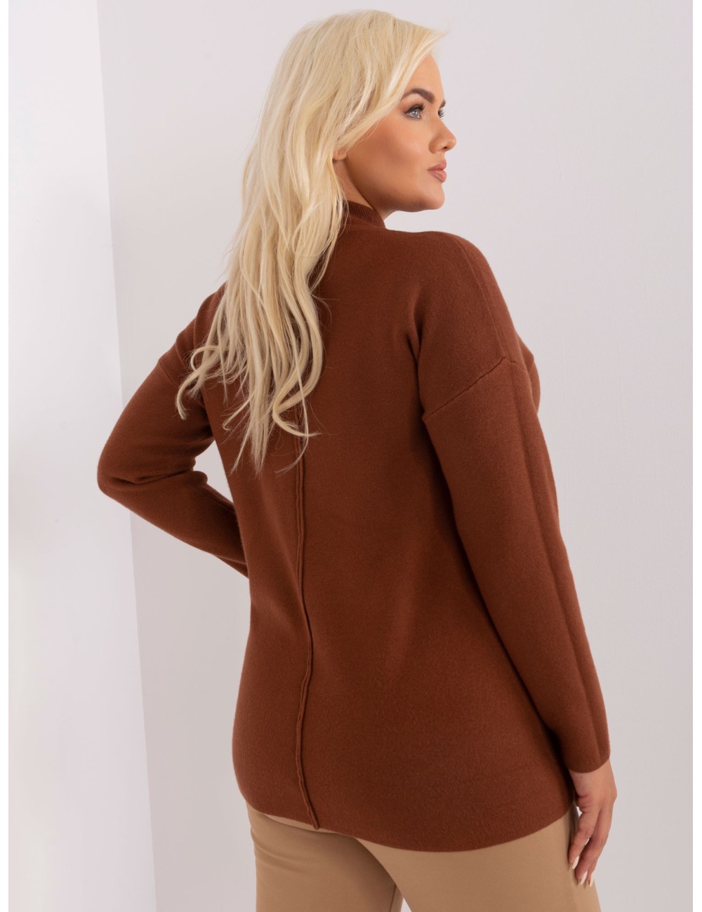 Damski sweter plus size z zamkami