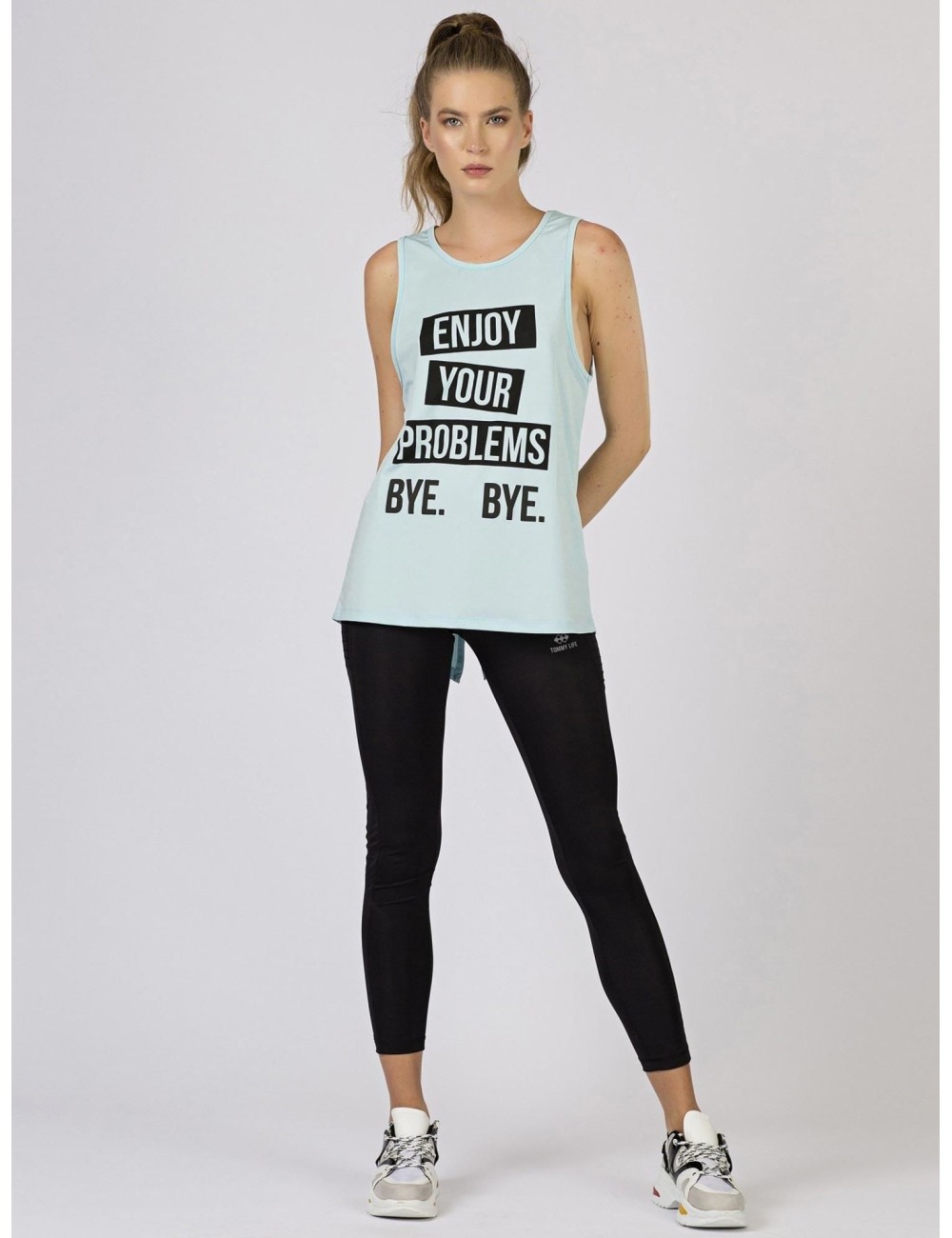 Sportowy jasnoniebieski top TOMMY LIFE