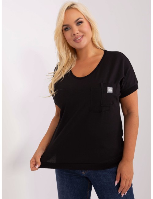 Bluzka plus size z okrągłym dekoltem