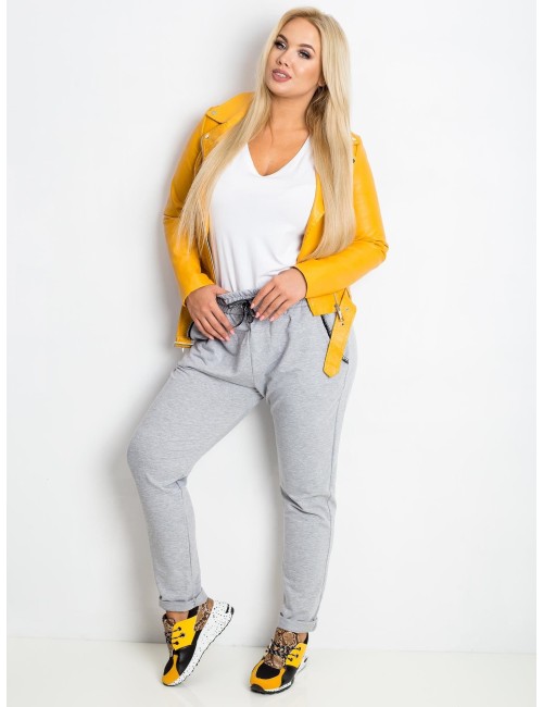Spodnie dresowe-RV-DR-4765.52-ciemny brązowy
