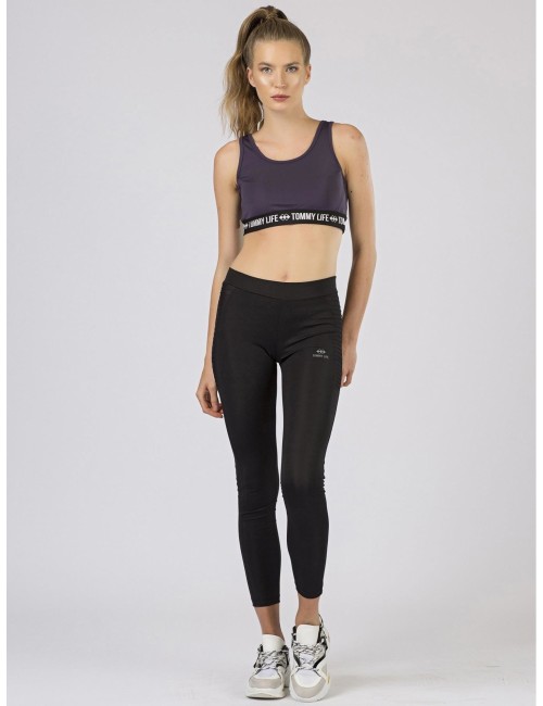 Damski top sportowy TOMMY LIFE brudnoróżowy