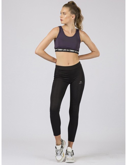 Damski top sportowy TOMMY LIFE brudnoróżowy
