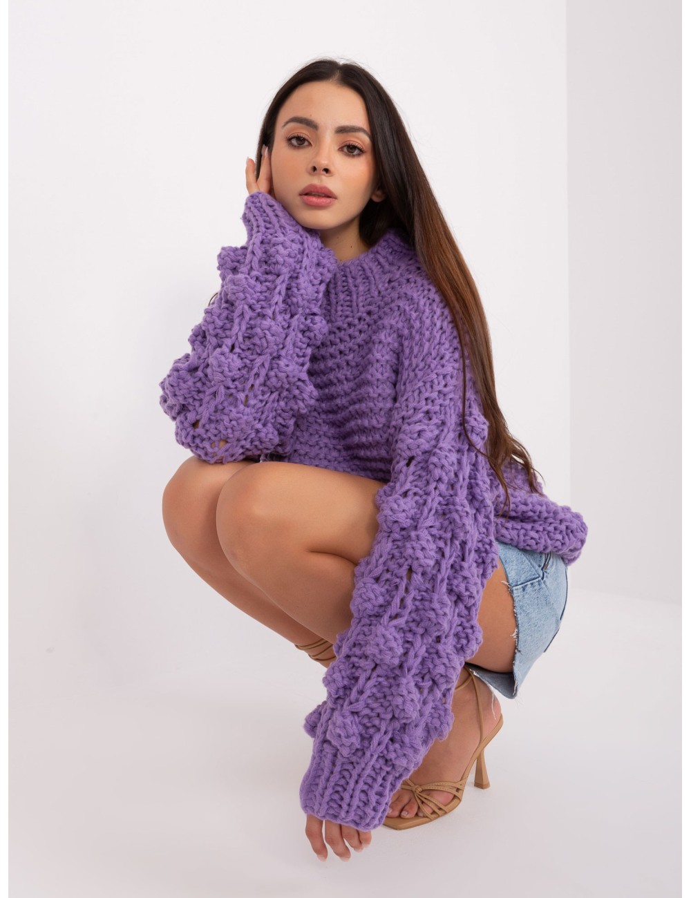 Sweter oversize z grubym splotem