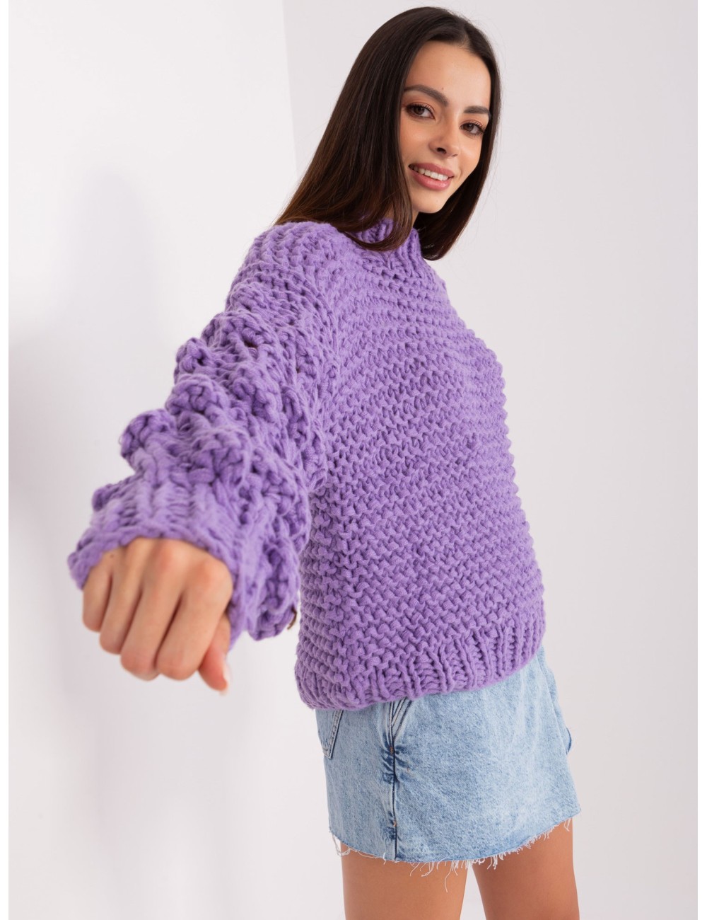 Sweter oversize z grubym splotem