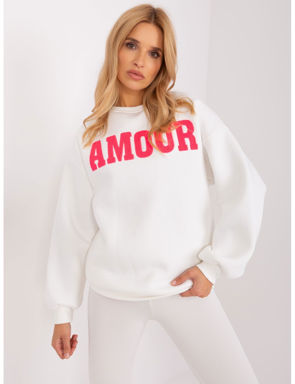 Bluza bez kaptura z napisem