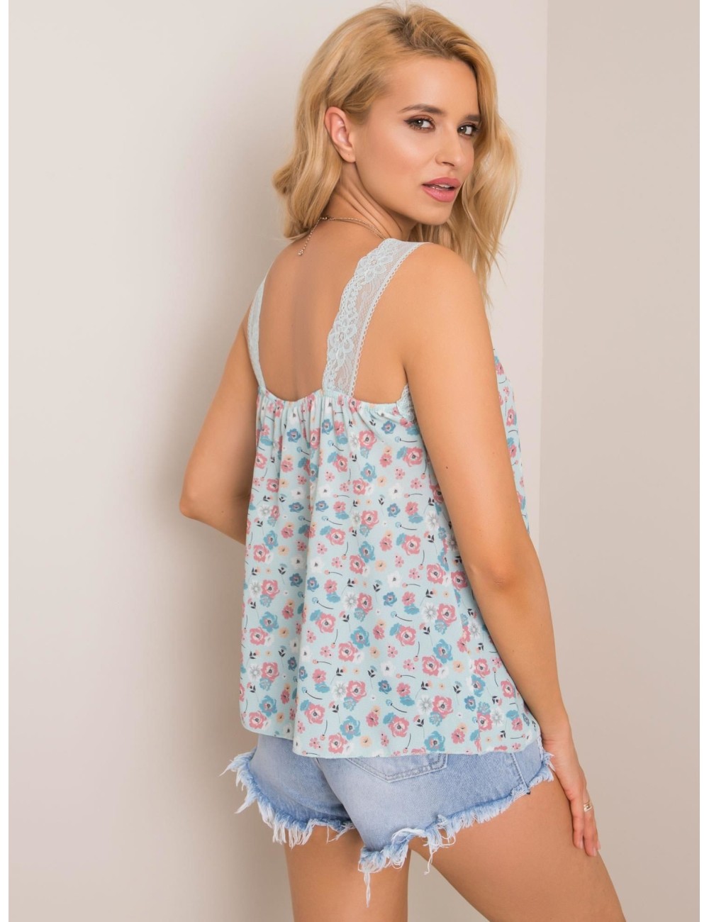 SUBLEVEL Brudnoróżowy top w kwiaty