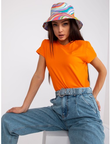 Fluo pomarańczowy damski t-shirt z bawełny Peachy
