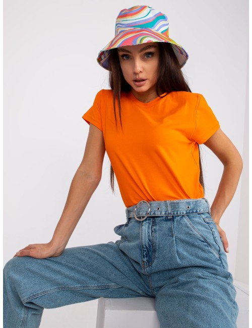 Fluo pomarańczowy damski t-shirt z bawełny Peachy