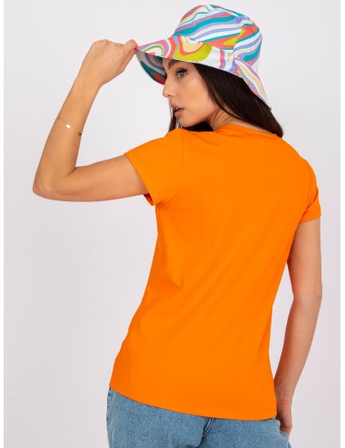 Fluo pomarańczowy damski t-shirt z bawełny Peachy