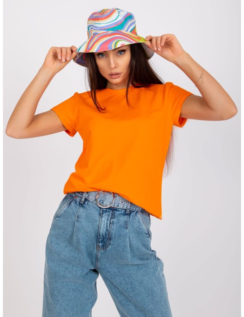 Fluo pomarańczowy damski t-shirt z bawełny Peachy