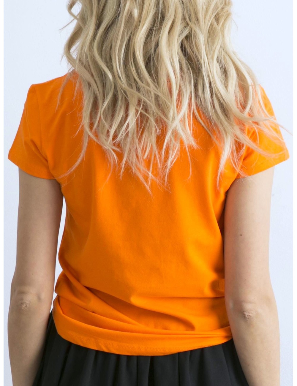 Fluo pomarańczowy damski t-shirt z bawełny Peachy