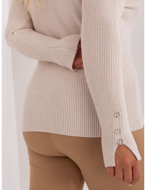 Damski sweter plus size z dekoltem V