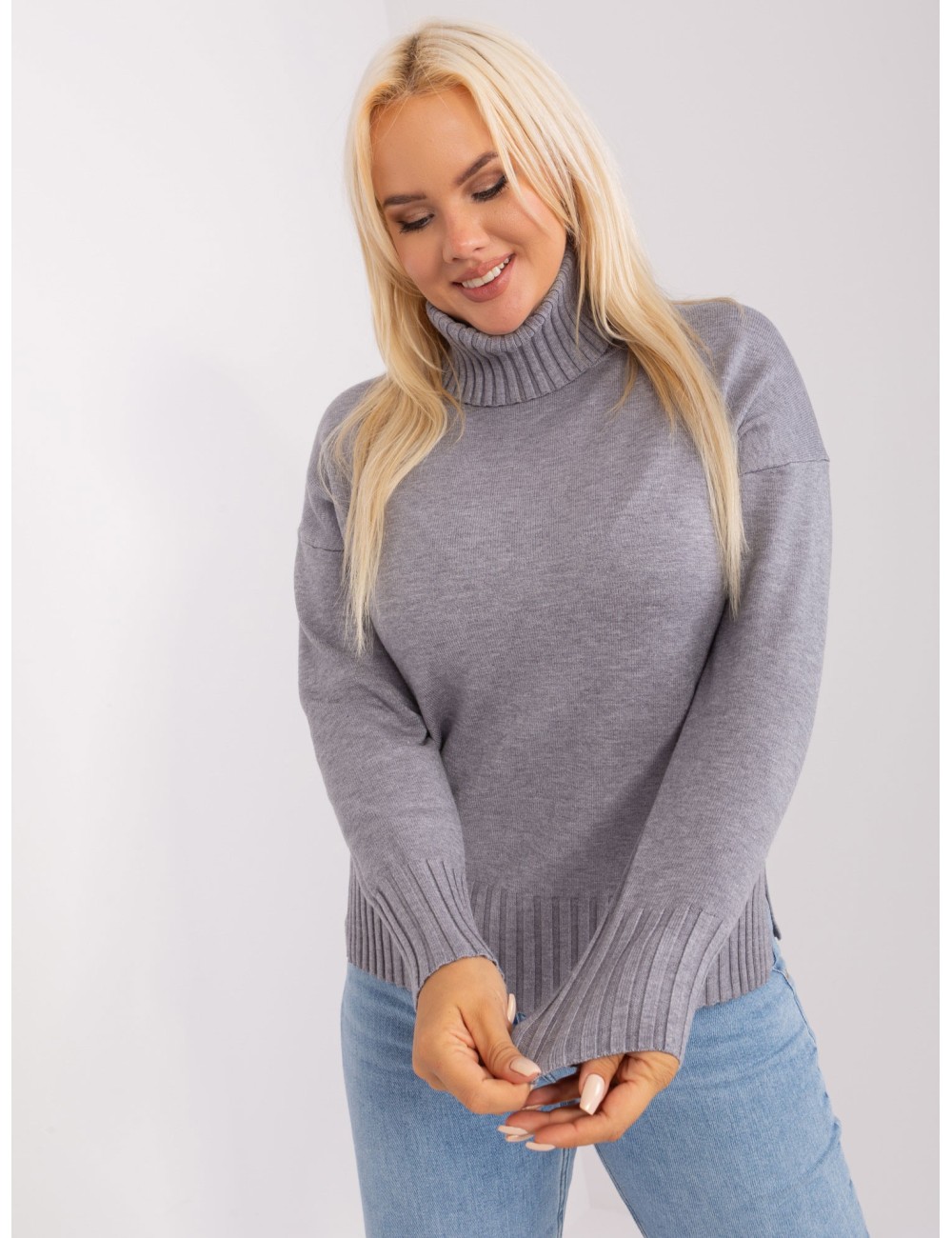 Damski sweter plus size z wiskozą