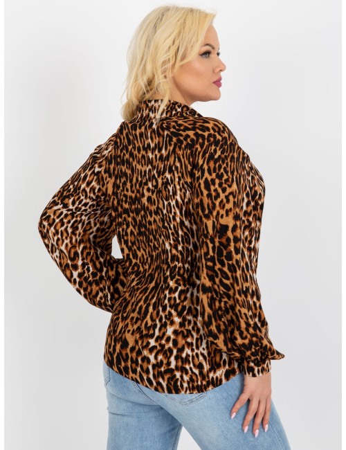 Koszulowa bluzka plus size w panterkę