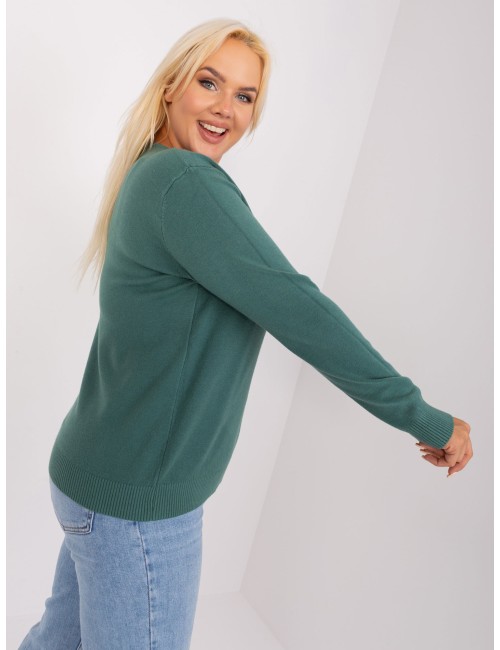 Kremowy damski sweter plus size z guzikami