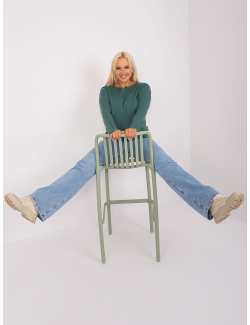Kremowy damski sweter plus size z guzikami