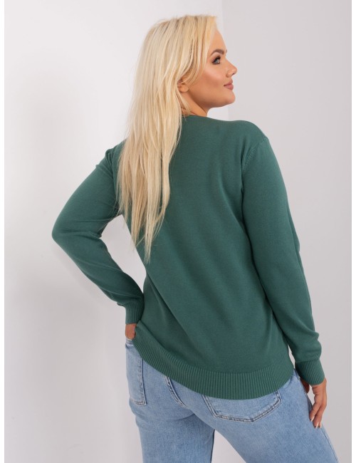 Kremowy damski sweter plus size z guzikami