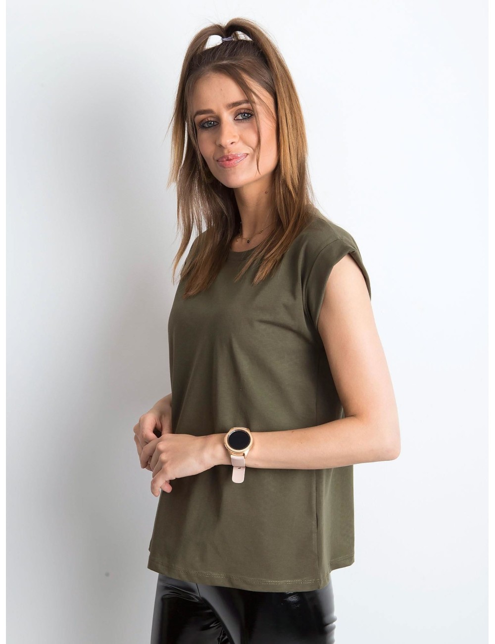 Gładki t-shirt damski