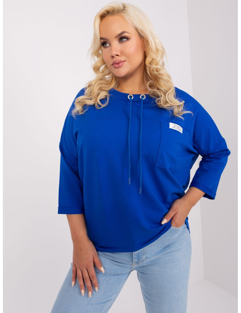 Bluzka plus size z troczkami