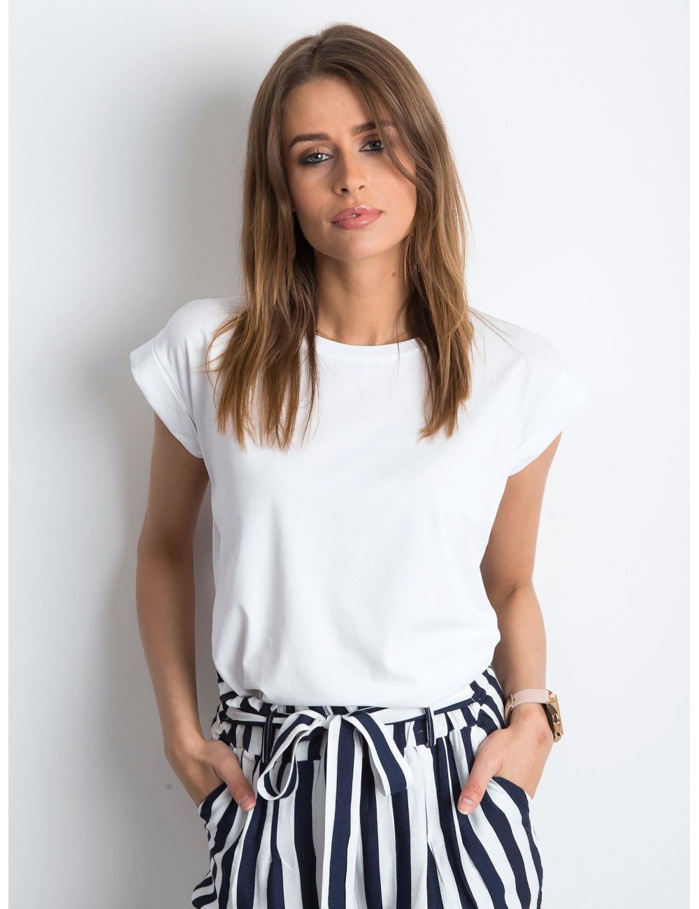 Gładki t-shirt damski