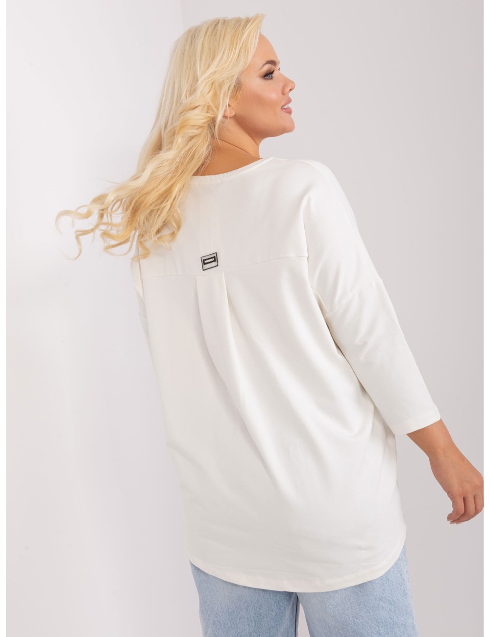 Bluzka plus size z okrągłym dekoltem