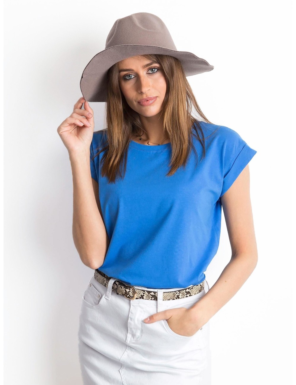 Gładki t-shirt damski