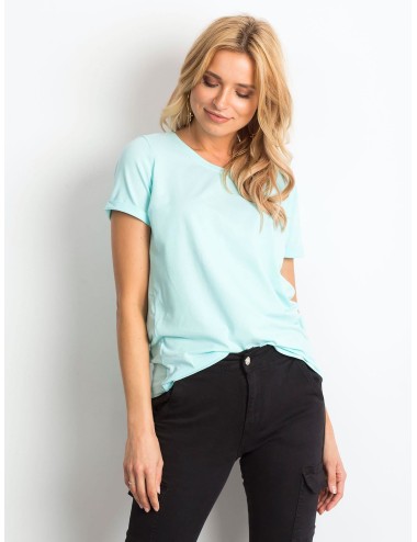 Bawełniany t-shirt damski basic miętowy