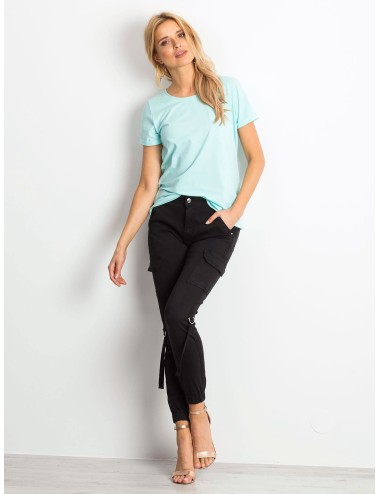 Bawełniany t-shirt damski basic miętowy