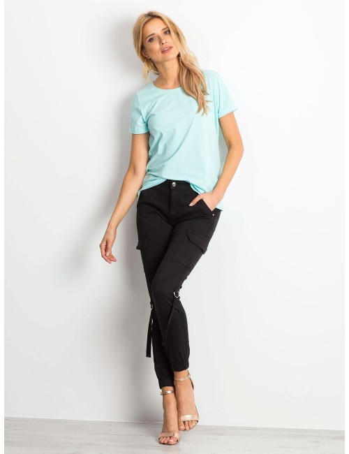 Bawełniany t-shirt damski basic miętowy