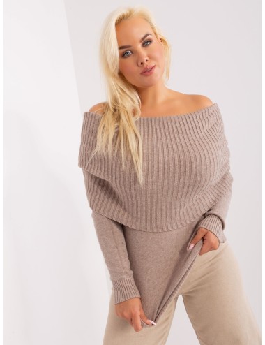 Damski sweter plus size ze ściągaczami