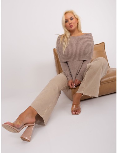 Damski sweter plus size ze ściągaczami