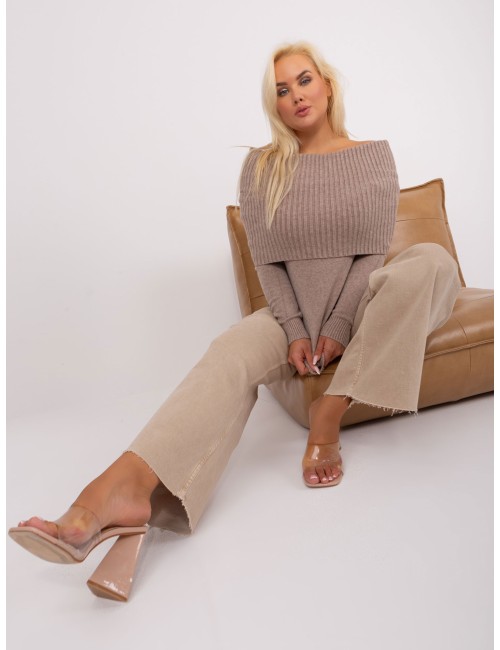 Damski sweter plus size ze ściągaczami