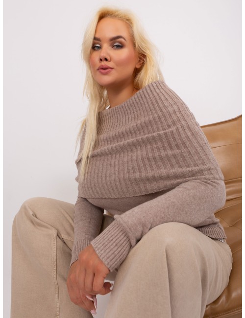 Damski sweter plus size ze ściągaczami