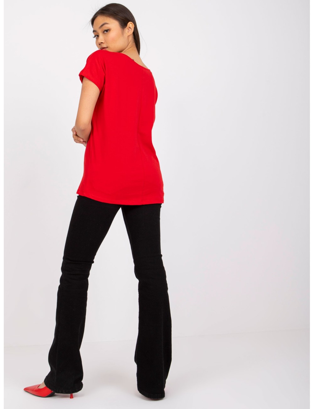 Bawełniany t-shirt V-neck