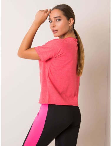 FOR FITNESS Koralowy t-shirt bawełniany