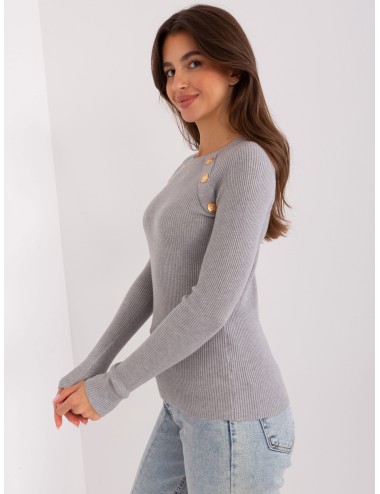 Sweter klasyczny z ozdobnymi guzikami
