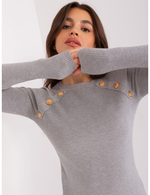 Sweter klasyczny z ozdobnymi guzikami