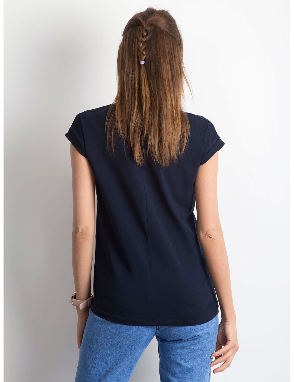Bawełniany t-shirt w serek